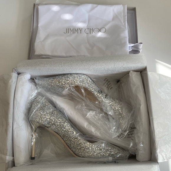 **SOLD** NWT Jimmy Choo Romy 85 Glitter Pumps Size - Picture 5 of 8